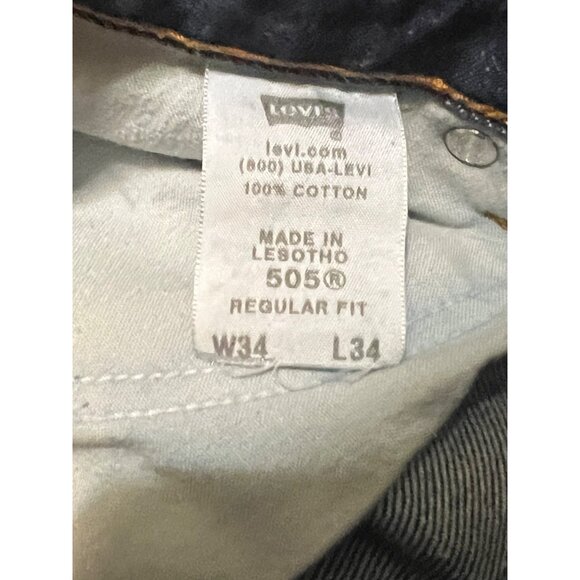 Levi's 505 Medium Wash Regular Fit Men's 34 X 34 Denim Jeans - Picture 4 of 9